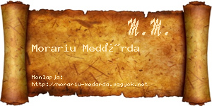 Morariu Medárda névjegykártya